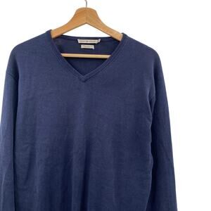 Peter millar M navy blue v neck sweater silk, cotton, cashmere